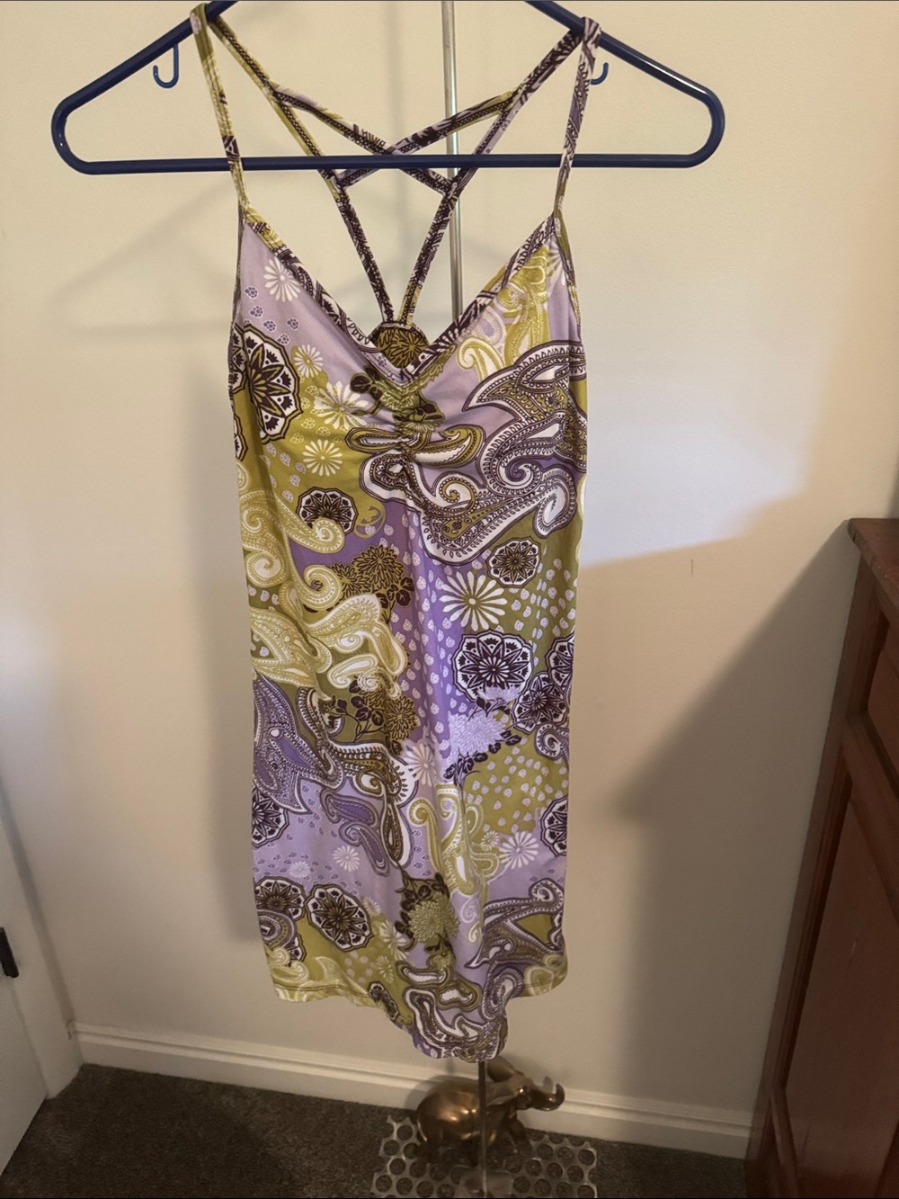 Prana Lavender and chartreuse Paisley Sundress